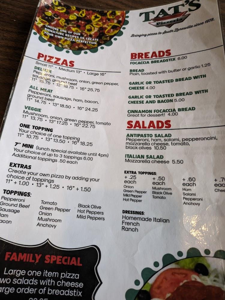 Tat's Pizzeria Menu image 2