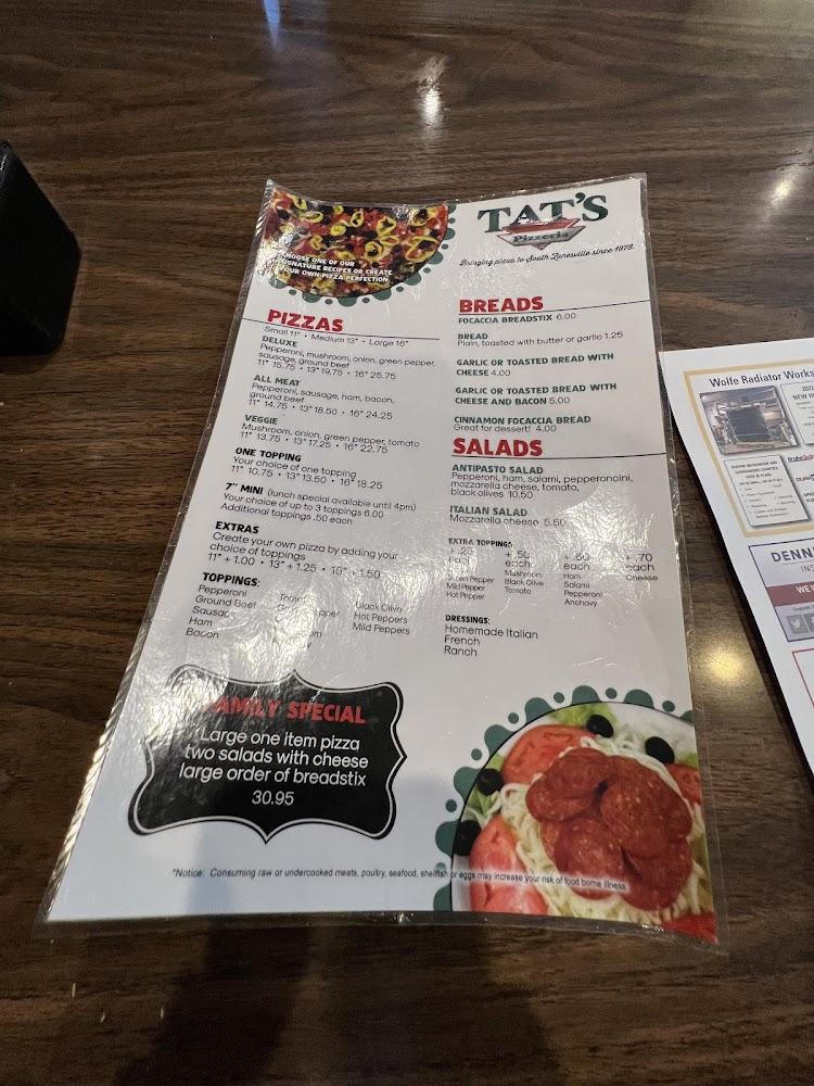 Tat's Pizzeria Menu image 3